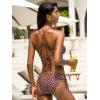 CUPSHE Women’s 2 Piece Bikini Set Back Braided Straps with Reversible Bottom(Dark Brown/Polka Dot)
