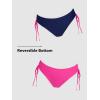 CUPSHE Women’s 2 Piece Bikini Set Back Braided Straps with Reversible Bottom(Dark Purple/Magenta)