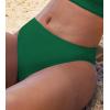 CUPSHE Women’s Bikini Bottom Separate Mid Rise Full Coverage Swimsuit Bottom Only(Dark Green)