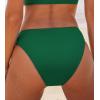 CUPSHE Women’s Bikini Bottom Separate Mid Rise Full Coverage Swimsuit Bottom Only(Dark Green)