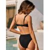 CUPSHE Women’s Bikini Set High Waisted Two Piece Swimsuit Color Block Bathing Suit Back Hook Full Coverage(Black/Zebra)