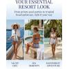 CUPSHE Women’s Bikini Set Two Piece Swimsuit Ruched Color Block Bathing Suit Back Hook Mid Rise Side Drawstring(Navy Blue/Paisley)