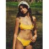 CUPSHE Women’s Bikini Set Two Piece Swimsuit Scoop Neck Ruffle Trim Bathing Suit Crisscross Back Self Tie Sweet Cheeky(Lemon Yellow/Gingham)