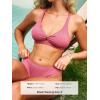 CUPSHE Women’s Bikini Set Two Piece Swimsuit Twist Front Cutout Crisscross Self tie Bathing Suit Textured(Rose Pink)