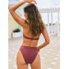 CUPSHE Women’s Bikini Sets Adjustable Straps Sweetheart Neck Two Piece Swimsuits Hook Cheeky High Cut Leg Swimwear(Berry Purple)