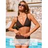 CUPSHE Women’s Bikini Sets Two Piece Swimsuit High Waisted Bathing Suit Triangle V Neck Back Hook Textured(Chocolate Brown)