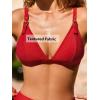 CUPSHE Women’s Bikini Sets Two Piece Swimsuit High Waisted Bathing Suit Triangle V Neck Back Hook Textured(True Red)