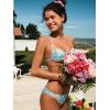 CUPSHE Women’s Bikini Sets Two Piece Swimsuit Low Rise Bathing Suit U Wire Self Tie Back Swimwear(Mint Green/Floral)