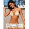 CUPSHE Women’s Bikini Sets Two Piece Swimsuit Sexy Low Rise Bathing Suit Halter Strappy Tie Cheeky Textured(Yellow/White)