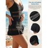 CUPSHE Women’s Bikini Swimsuit Bottom High Waisted Swim Skirt Ruffled Drawstring Mesh Ruched Bathing Suit(Black)