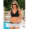 CUPSHE Women’s Bikini Swimsuit Front Cross Lace Up Two Piece Bathing Suit(Black/Polka Dot)
