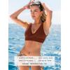 CUPSHE Women’s Bikini Swimsuit Front Cross Lace Up Two Piece Bathing Suit(Maroon Red/Floral)