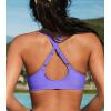CUPSHE Womens Bikini Top Swimsuit Bandeau Top Back Tie with Removable Shoulder Straps(Iris Purple)