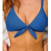 CUPSHE Womens Bikini Top Swimsuit Bandeau Top Back Tie with Removable Shoulder Straps(Peacock Blue)