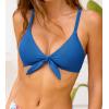 CUPSHE Womens Bikini Top Swimsuit Bandeau Top Back Tie with Removable Shoulder Straps(Peacock Blue)
