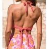 CUPSHE Women’s Bikini Top Swimsuit Only Halter Back Tie Bathing Suit Cutout V Neck Swim Top(Coral Pink)