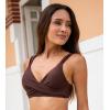 CUPSHE Women’s Bikini Top V Neck Twist Front Back Self Tie Adjustable Straps(Brown Paisley)