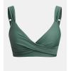 CUPSHE Women’s Bikini Top V Neck Twist Front Back Self Tie Adjustable Straps(Forest Green)