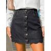 CUPSHE Women’s Denim Mini Skirt Button Front A-Line Jean High Waist Scalloped Hem Casual Outfits(Black)