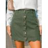 CUPSHE Women’s Denim Mini Skirt Button Front A-Line Jean High Waist Scalloped Hem Casual Outfits(Green)