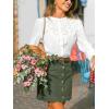 CUPSHE Women’s Denim Mini Skirt Button Front A-Line Jean High Waist Scalloped Hem Casual Outfits(Green)