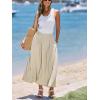 CUPSHE Women’s High Waisted Midi Skirts Summer Business Skirt Flare Work A Line Dressy Skirt(Khaki)