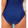 CUPSHE Women’s Mid Rise Bikini Bottom Swimsuit Classic Full Coverage Swim Bottom Only(Navy Blue)
