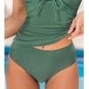 CUPSHE Women’s Mid Rise Bikini Bottom Swimsuit Classic Full Coverage Swim Bottom Only(Sage Green)