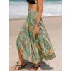 CUPSHE Women’s Summer Maxi Skirt Abstract Irregular Hem Strapless Dress High Waist Smocked Coverup Casual Midi Skirt(Colorful)