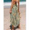 CUPSHE Women’s Summer Maxi Skirt Abstract Irregular Hem Strapless Dress High Waist Smocked Coverup Casual Midi Skirt(Colorful)
