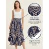 CUPSHE Women’s Summer Maxi Skirt Abstract Irregular Hem Strapless Dress High Waist Smocked Coverup Casual Midi Skirt(Navy)