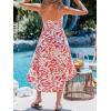 CUPSHE Women’s Summer Maxi Skirt Abstract Irregular Hem Strapless Dress High Waist Smocked Coverup Casual Midi Skirt(Pink Floral)