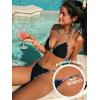 CUPSHE Womens Two Piece Swimsuit Bikini Sets V Neck Halter Back Self Tie Low Rise ColorBlocking Bathing Suits(Black)