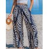 CUPSHE Women‘s Wide Leg Palazzo Pants Elastic High Waisted Summer Boho Tropical Beach Flowy Trousers(Black)