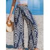 CUPSHE Women‘s Wide Leg Palazzo Pants Elastic High Waisted Summer Boho Tropical Beach Flowy Trousers(Black)