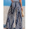 CUPSHE Women‘s Wide Leg Palazzo Pants Elastic High Waisted Summer Boho Tropical Beach Flowy Trousers(Black)
