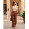 CUPSHE Women‘s Wide Leg Palazzo Pants Elastic High Waisted Summer Boho Tropical Beach Flowy Trousers(Brown)