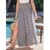 CUPSHE Women‘s Wide Leg Palazzo Pants Elastic High Waisted Summer Boho Tropical Beach Flowy Trousers(Checkered Black)