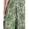 CUPSHE Women‘s Wide Leg Palazzo Pants Elastic High Waisted Summer Boho Tropical Beach Flowy Trousers(Green)