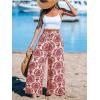 CUPSHE Women‘s Wide Leg Palazzo Pants Elastic High Waisted Summer Boho Tropical Beach Flowy Trousers(Red)