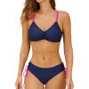 CUPSHE Women’s 2 Piece Bikini Set Back Braided Straps with Reversible Bottom(Dark Purple/Magenta)