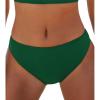 CUPSHE Women’s Bikini Bottom Separate Mid Rise Full Coverage Swimsuit Bottom Only(Dark Green)