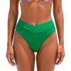 CUPSHE Women’s Bikini Swimsuit Black High Waisted High Cut Cheeky V Cut Bikini Bottom(Jade Green)