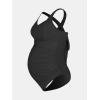 CUPSHE Maternity One Piece Swimsuit Scoop Neck Pregnancy Bathing Suit for Women Wide Straps Criss Cross Back Tie Ribbed(Black)