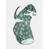 CUPSHE Maternity One Piece Swimsuit V Neck Pregnancy Bathing Suit for Women Ruffle Front Cutout Back Hook(Sage Green/Floral)