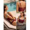 CUPSHE Tankini Sets Two Piece Swimsuit for Women Square Neck Tummy Control Bathing Suits with Mid Rise Bottom(Burgundy)