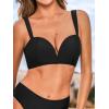 CUPSHE Women’s Bikini Sets Sweetheart Neck Two Piece Crisscross Self Tie Adjustable Straps Bathing Suit(Black)