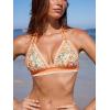 CUPSHE Women’s Bikini Sets Two Piece Swimsuit Halter V Neck Back Hook Cutout Stitching Cheeky Bottom(Orange/Yellow Floral)