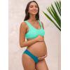CUPSHE Women’s Maternity Bikini Sets Pregnancy Swimsuit Low Rise Scalloped Scoop Neck Adjustable Straps Back Hook(Aqua/Blue)