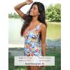 CUPSHE Women’s One Piece Swimsuit Bathing Suit Scoop Neck Swimdress Wide Straps Tie Knot Swim Skirt(Orange/Blue Floral)